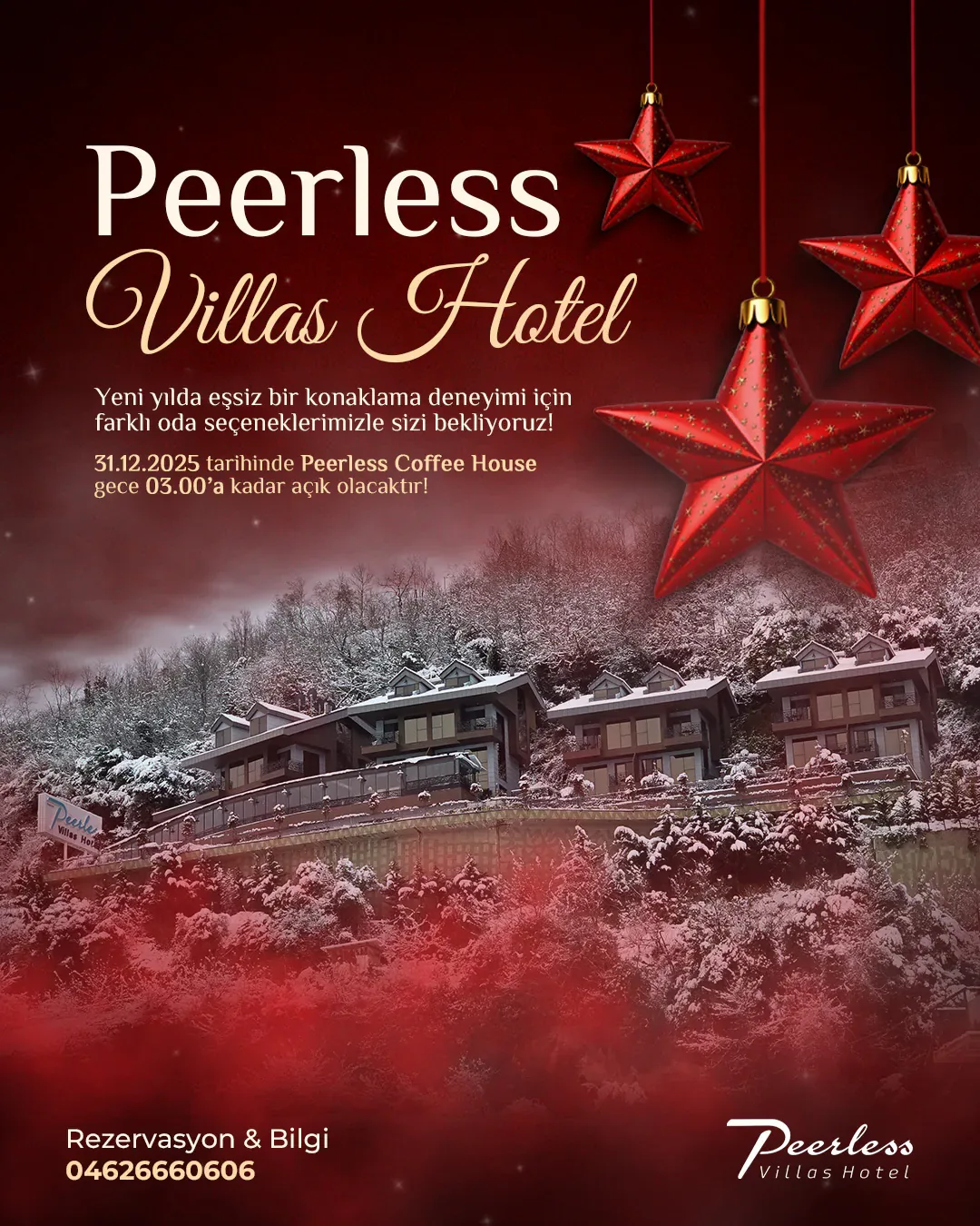 Peerless Villas Hotel Yılbaşı Ordu sosyal medya referansı (Post)